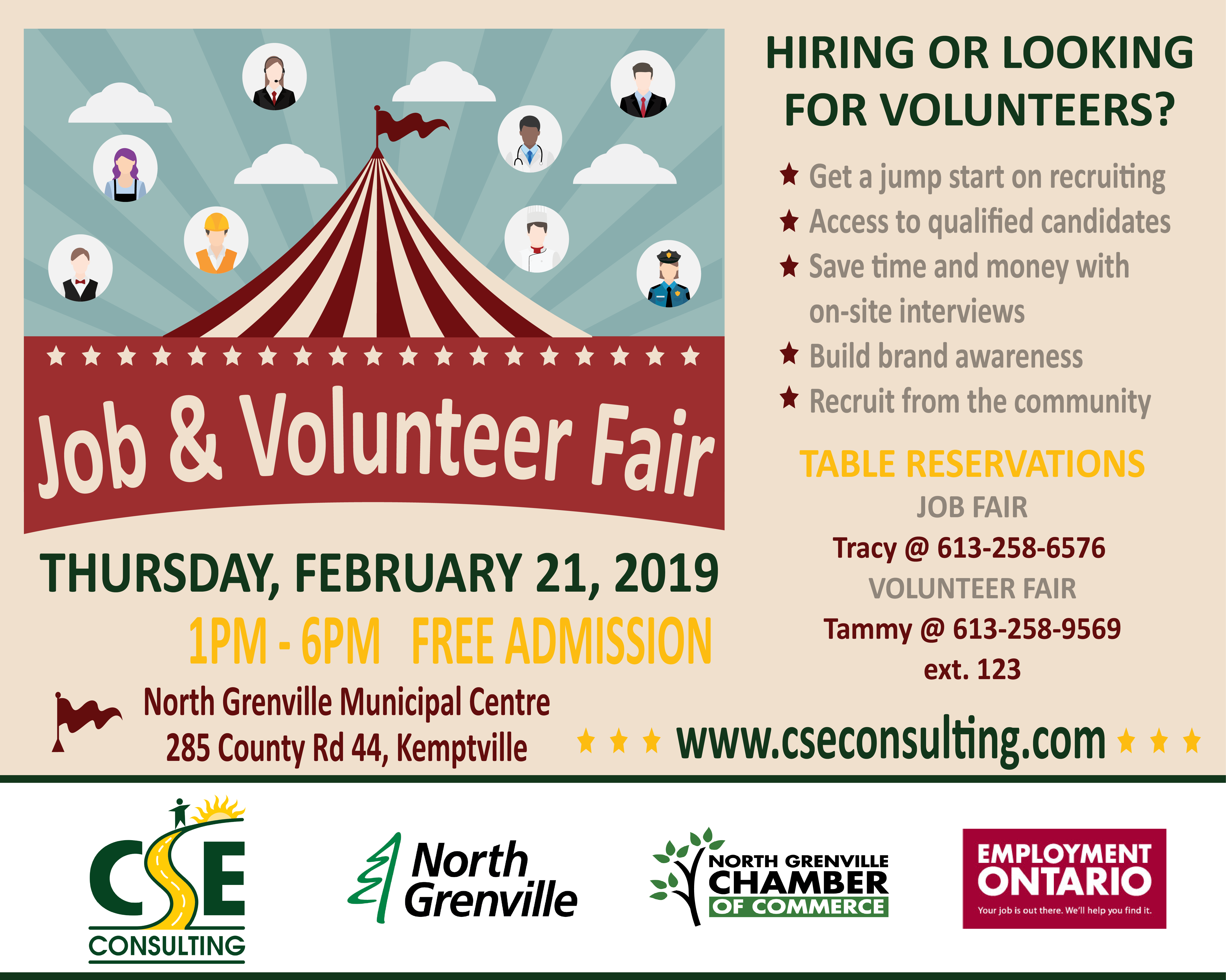 Local Job and Volunteer Fair Kemptville 2019 North Grenville Chamber